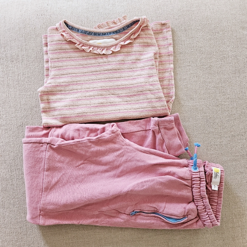 Mini BODEN Bundle Pink Striped Top and Pants Set
